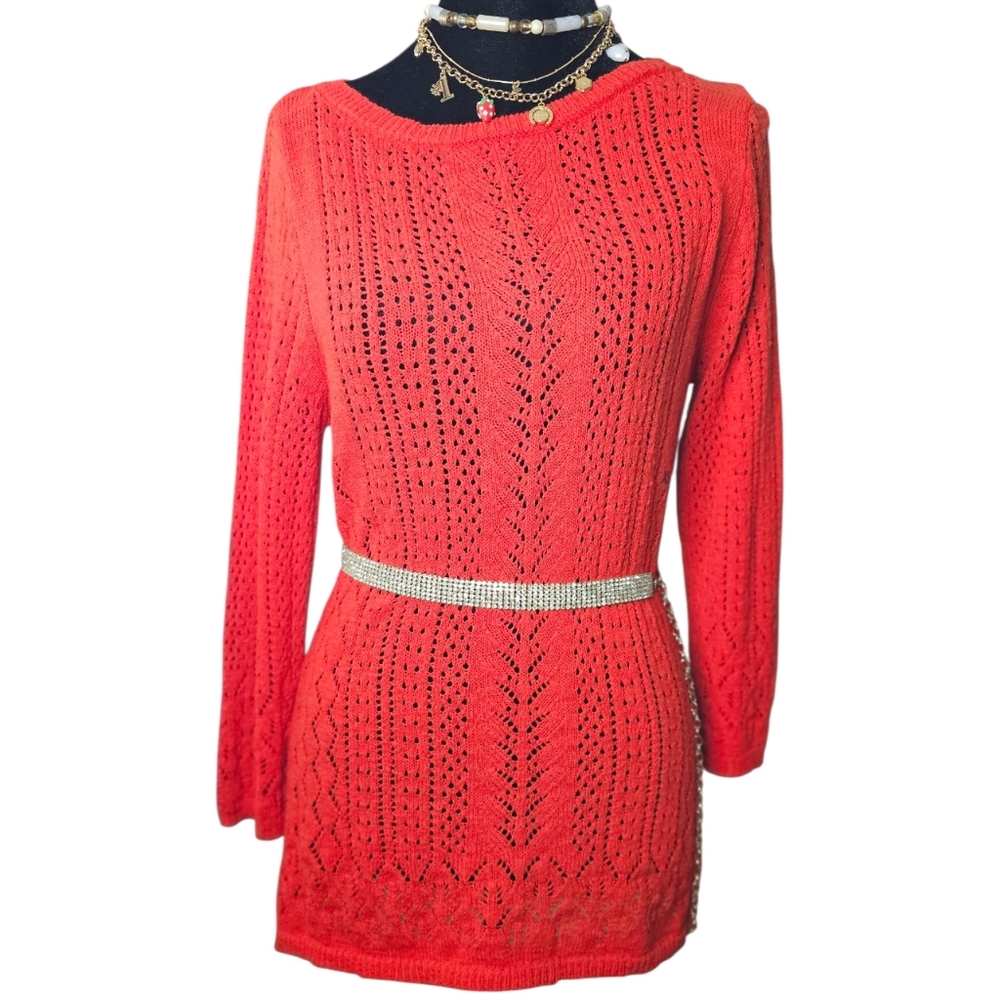 New York & Company Scarlet Knit Crew Neck Sweater